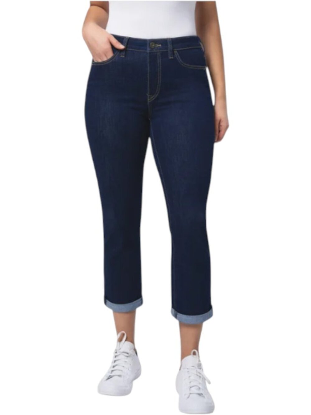 NEW Santana Classic Fit with Tummy Control Capris Jeans | Dark Denim